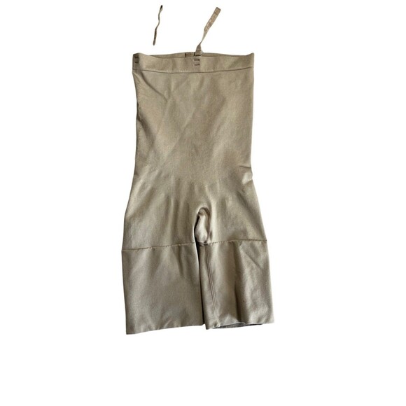 Spanx Size M Sara Blakey Mid Thigh High Waisted Bodysuit Nude - Picture 1 of 6